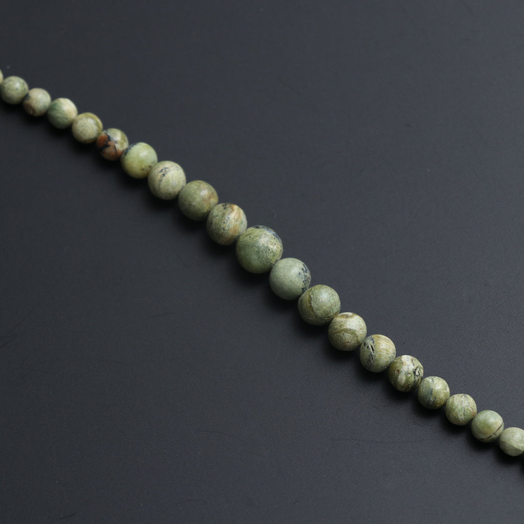 Natural Serpentine Opal Smooth Balls Beads , Serpentine Round Balls - 5 mm to 10 mm- Serpentine Opal- Gem Quality, 8 Inch, Price Per Strand - National Facets, Gemstone Manufacturer, Natural Gemstones, Gemstone Beads