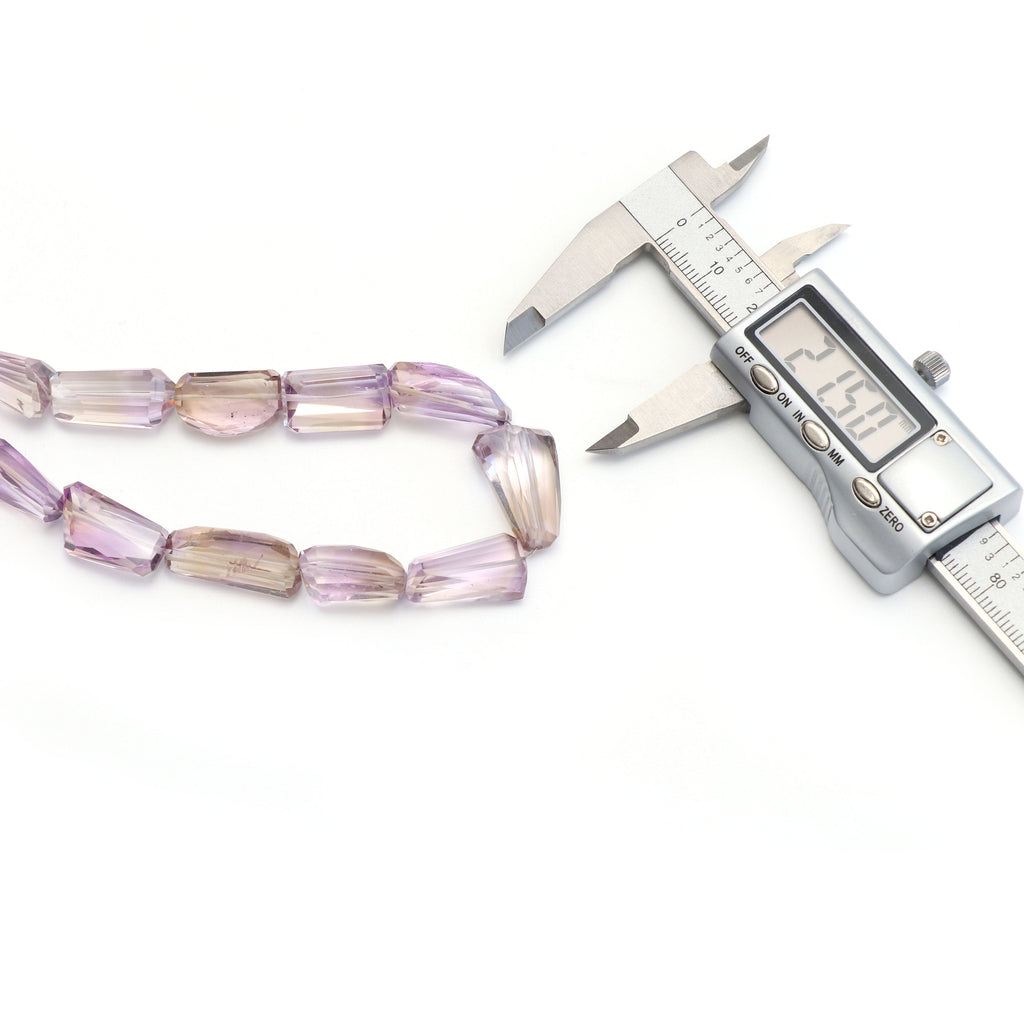 Natural Ametrine Faceted Tumble Beads | Ametrine Faceted Necklace | 8x9 mm to 21x11 mm | 13 Inch | Price Per Strand - National Facets, Gemstone Manufacturer, Natural Gemstones, Gemstone Beads
