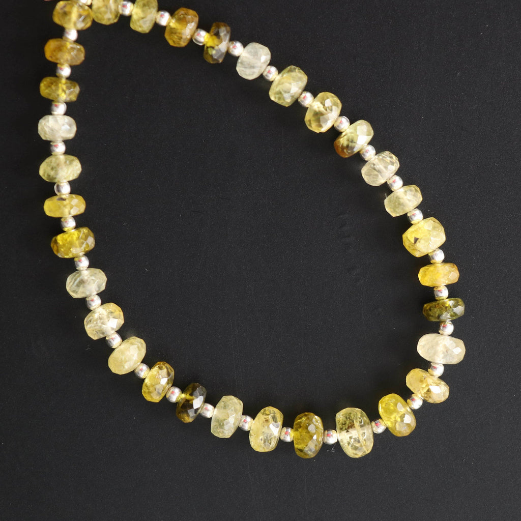 Yellow Diopside Faceted Beads, 6 mm to 8 mm, Yellow Diopside Beads, Yellow Diopside, 8 Inch Full Strand, price per strand - National Facets, Gemstone Manufacturer, Natural Gemstones, Gemstone Beads