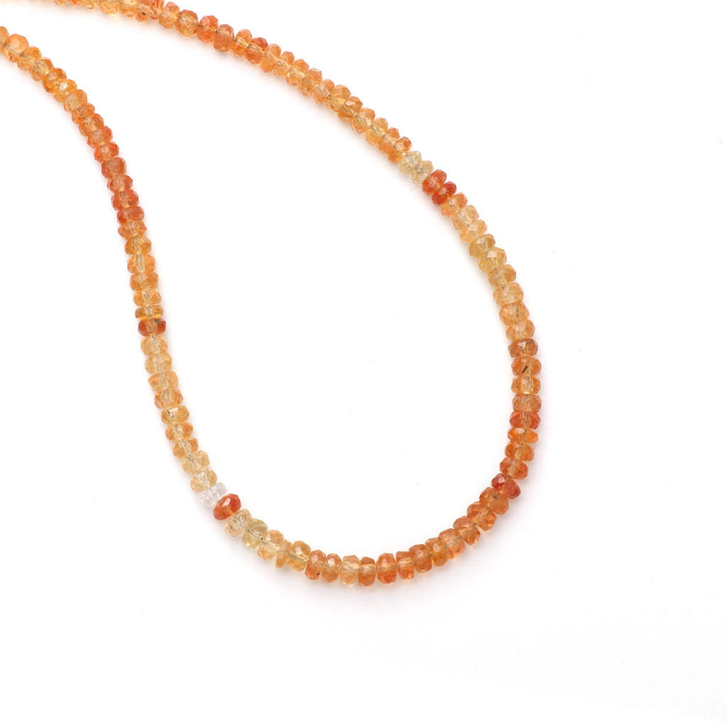 Imperial Topaz Faceted Roundel Beads, 4 mm to 5 mm, Imperial Topaz Beads - Gem Quality , 18 Inch/ 46 Cm Full Strand, Price Per Strand - National Facets, Gemstone Manufacturer, Natural Gemstones, Gemstone Beads