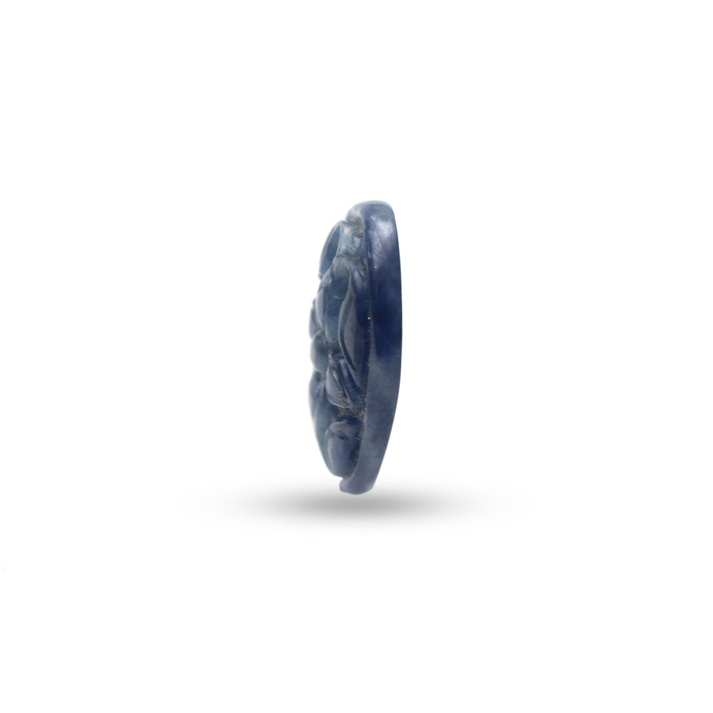 Natural Blue Sapphire Carving Oval Loose Gemstone - 13x18mm - Sapphire Oval , Sapphire Carving Loose Gemstone , 1 Pieces - National Facets, Gemstone Manufacturer, Natural Gemstones, Gemstone Beads