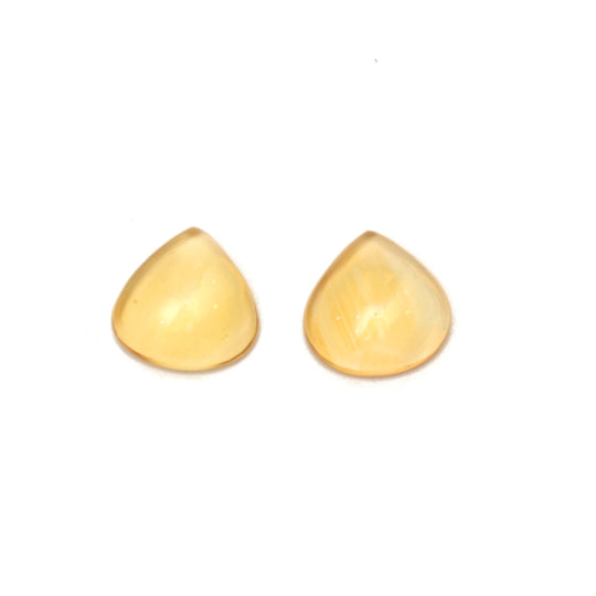 Citrine Smooth Heart Cabochon Gemstone, 16 mm, Citrine Gemstone, Plain Citrine Heart, Pair ( 2 Pieces )