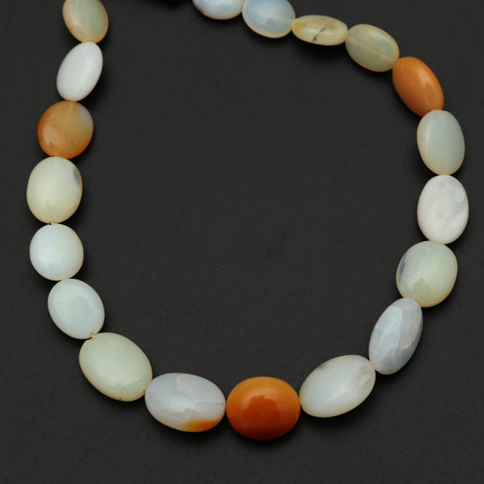 Ethiopian Fire Opal Smooth Oval Beads - 6x8 mm to 9x12 mm - Opal Jewelry Making Beads, 8 Inch Full Strand, Price Per Strand