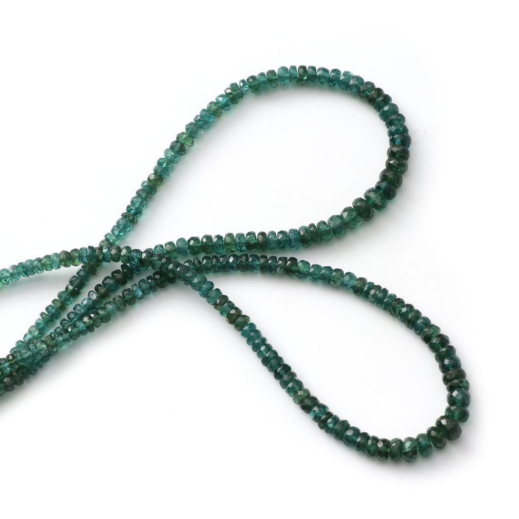 Green Apatite Faceted Roundel Beads, Apatite Beads- 3 mm to 6.5 mm -Green Apatite Beads - Gem Quality , 8 Inch /16 Inch, Price Per Strand - National Facets, Gemstone Manufacturer, Natural Gemstones, Gemstone Beads