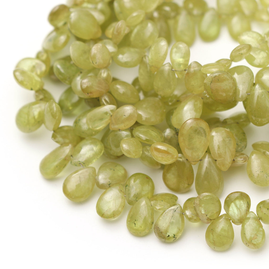 Natural Sphene Smooth Pear Beads, 4x6 mm to 8x12.5 mm, Sphene Pear Smooth - Gem Quality , 8 Inch/ 20 Cm Full Strand, Price Per Strand - National Facets, Gemstone Manufacturer, Natural Gemstones, Gemstone Beads