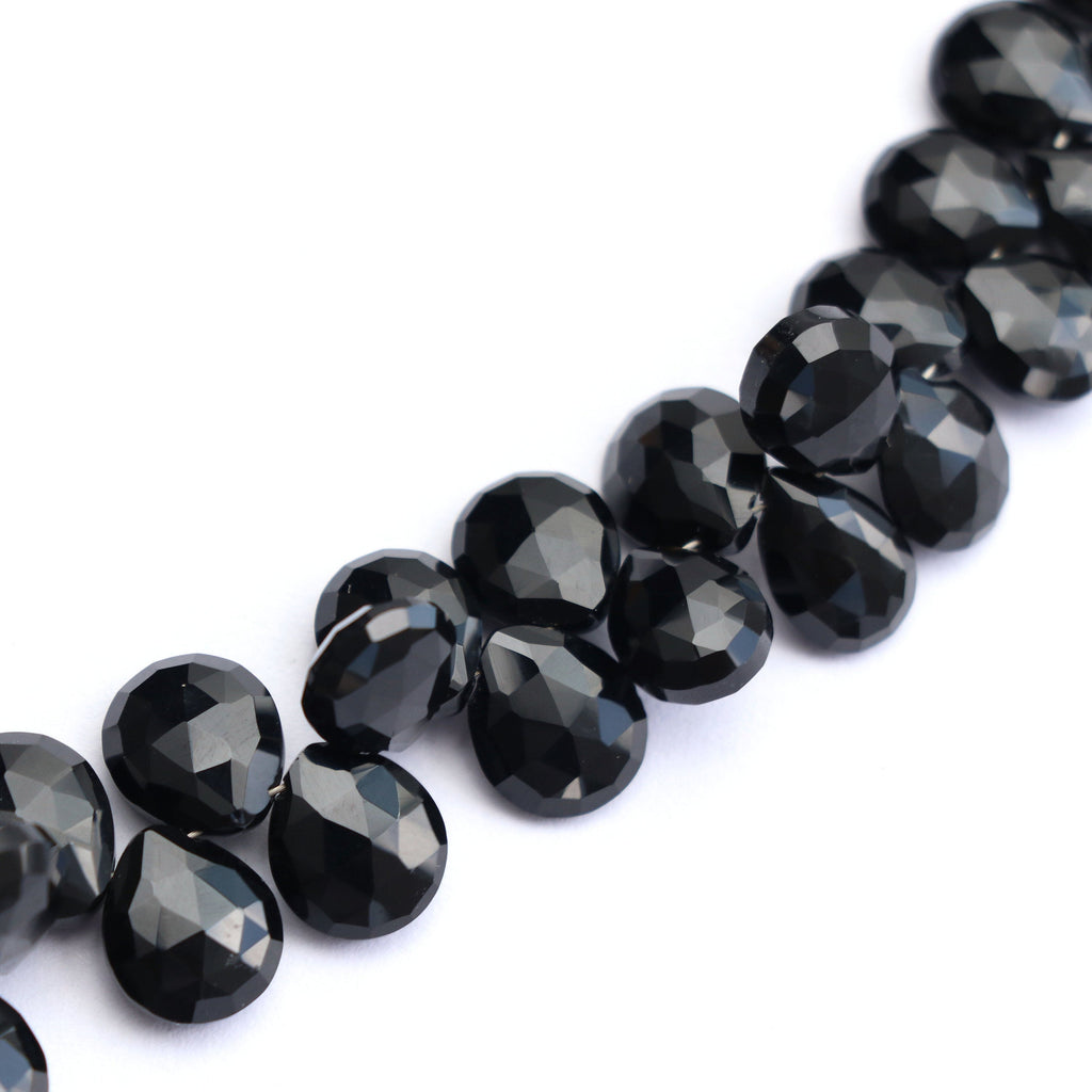 Natural Black Spinel Heart Faceted Beads, 8x7 mm to 11x9 mm ,Faceted Heart, Gemstone, Black Beads, Gemstone Beads, 8inch ,Price per Strand - National Facets, Gemstone Manufacturer, Natural Gemstones, Gemstone Beads
