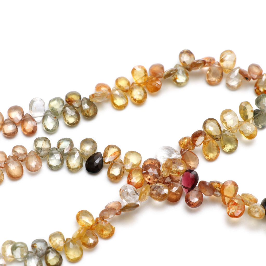 Natural Golden Zircon Faceted Pear Beads | Zircon Faceted Necklace | 7x4.5 mm to 8.5x5.5 mm | 8 Inch/ 16 Inch Full Strand | Price Per Strand - National Facets, Gemstone Manufacturer, Natural Gemstones, Gemstone Beads