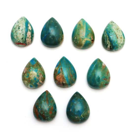 Opalina Smooth Pear Loose Gemstone, 18x24 mm, Opalina Jewelry Making Gemstone, Set of 9 Pieces