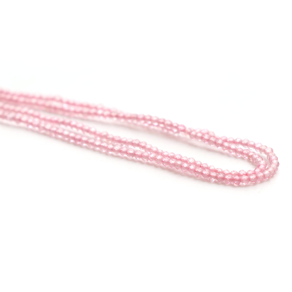 Natural Pink Spinel Micro Faceted Rondelle Beads, 2 mm, Pink Spinel Faceted Beads, 18 Inch Full Strand, Price Per Strand - National Facets, Gemstone Manufacturer, Natural Gemstones, Gemstone Beads