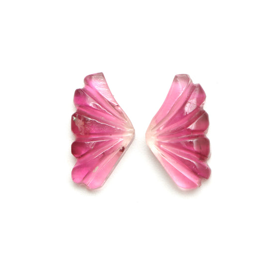Natural Tourmaline Wings Carving Loose Gemstone, 6.5x12 mm, Tourmaline Jewelry Making Gemstone, Pair ( 2 Pieces )