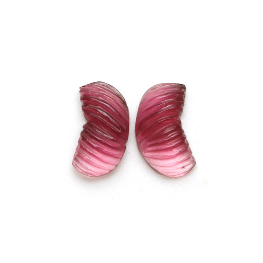 Natural Tourmaline Wings Carving Loose Gemstone, 7x14 mm, Tourmaline Jewelry Making Gemstone, Pair ( 2 Pieces )