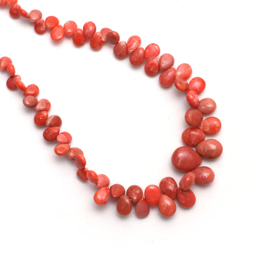Natural Peach Opal Smooth Pear Beads, 4x5 mm to 6x8 mm, Opal Jewelry Handmade , 8 Inches Full Strand, Price Per Strand