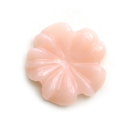 ピンクオパールフラワー彫刻ルースジェムストーン、17.5x18 mm、ピンクオパールジュエリーメイキングジェムストーン、1個
