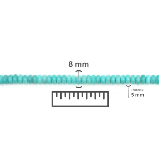 Amazonite Calibrated Smooth Rondelle Beads, 8 mm, Amazonite Jewelry Making Beads, 16 Inches Full Strand, Price Per Strand