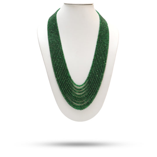 Natural Tsavorite Smooth Rondelle Beaded Necklace, 3 mm to 6 mm, Tsavorite Rondelle, Inner 22 Inches to Outer 27 Inches, Price Per Necklace