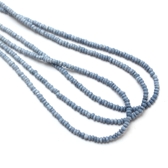 Blue Opal Faceted Rondelle Beads, 3.5 mm to 4 mm, Blue Opal Jewelry Making Beads, 18 Inches Full Strand, Price Per Strand