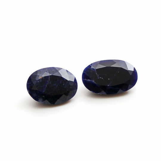 Natural Sodalite Faceted Oval Loose Gemstone, 16x22mm To 15x24mm , Sodalite Jewelry Handmade , Set Of 2 Piece