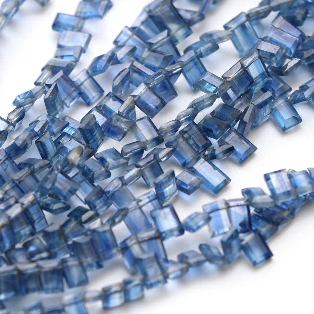 Kyanite Faceted Rectangle Beads, 6x4mm To 8x12mm, Kyanite Jewelry Handmade Gift For Women, 14 Inches Full Strand, Price Per Strand - National Facets, Gemstone Manufacturer, Natural Gemstones, Gemstone Beads, Gemstone Carvings