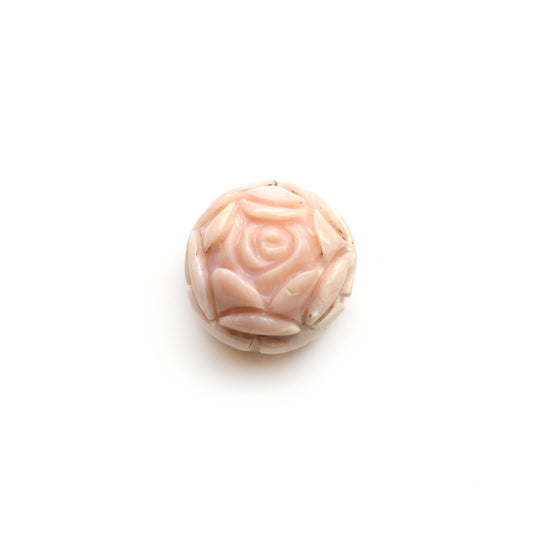 Natural Pink Opal Flower Carving Ball Loose Gemstone, 19 mm, Pink Opal Ball , 1 Piece, Gift Idea