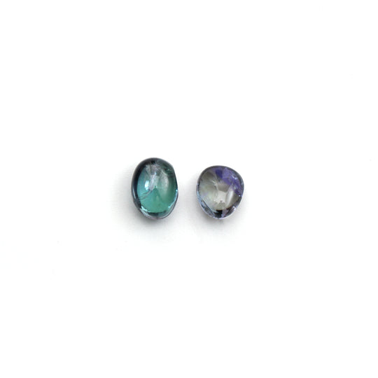 Natural Tanzanite Smooth Tumble Loose Gemstone , 8x9.5mm To 8x10mm, Gemstone Cabochons, Gem Quality, Set Of 2 Pieces