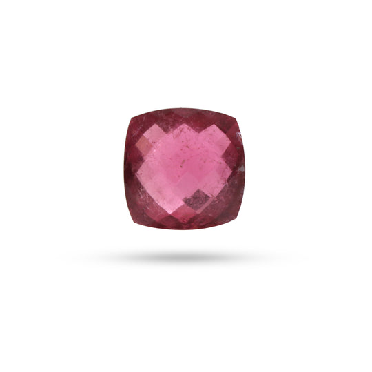 Natural Rubelite Faceted Square Loose Gemstone, 12x12 mm, Rubelite Jewelry Handmade , 1 Piece