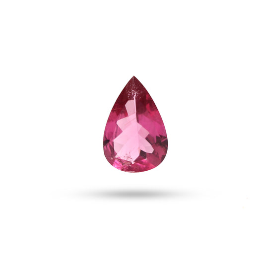 Natural Rubelite Faceted Pear Loose Gemstone, 7.5x11.5 mm, Rubelite , 1 Piece