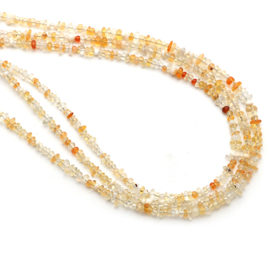 Mexican Fire Opal Smooth Nuggets Beads, 2x3 mm to 3x5 mm, Opal Jewelry Making Beads, 18 Inches Full Strand, Price Per Strand