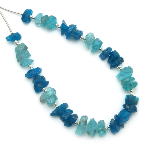 Apatite Organic Rough Beads, 7x7 mm to 6x14 mm, Apatite Jewelry Making Beads, 8 Inches Full Strand, Price Per Strand