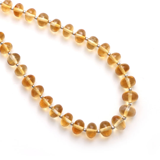 Citrine Smooth Rondelle Beads, 5mm to 9.5 mm, Citrine Jewelry Making Beads, 16 Inches Full Strand, Price Per Strand