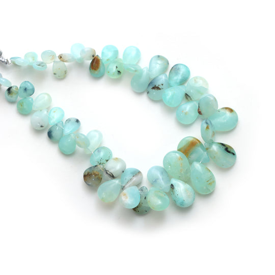 Peruvian Opal Smooth Pear Beads, 5x6 mm to 9.5x13.5 mm, Peruvian Opal Jewelry Making Beads, 8 Inches Full Strand, Price Per Strand