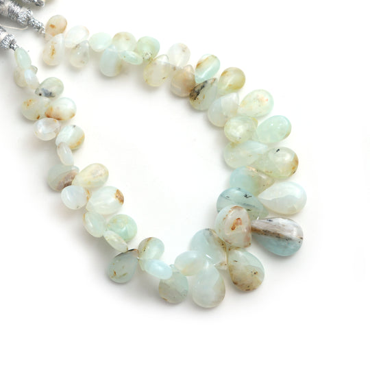 Peruvian Opal Smooth Pear Beads, 6x7.5 mm to 10x15.5 mm, Peruvian Opal Jewelry Making Beads, 8 Inches Full Strand, Price Per Strand