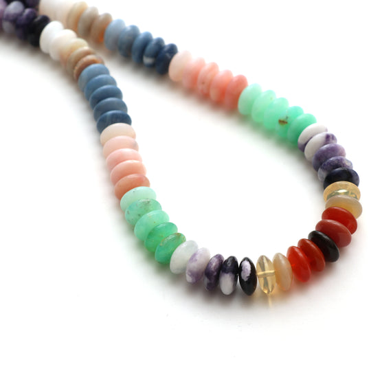 Natural Multi Opal Smooth Saucer Beads, 10 mm, Multi Opal Jewelry Handmade , 18 Inches, Price Per Strand