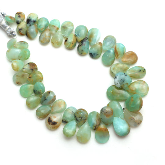 Peruvian Opal Smooth Pear Beads, 5.5x8 mm to 11x15 mm, Peruvian Opal Jewelry Making Beads, 8 Inches Full Strand, Price Per Strand