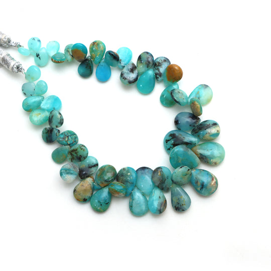 Peruvian Opal Smooth Pear Beads, 5x7.5 mm to 11.5x15.5 mm, Peruvian Opal Jewelry Making Beads, 8 Inches Full Strand, Price Per Strand