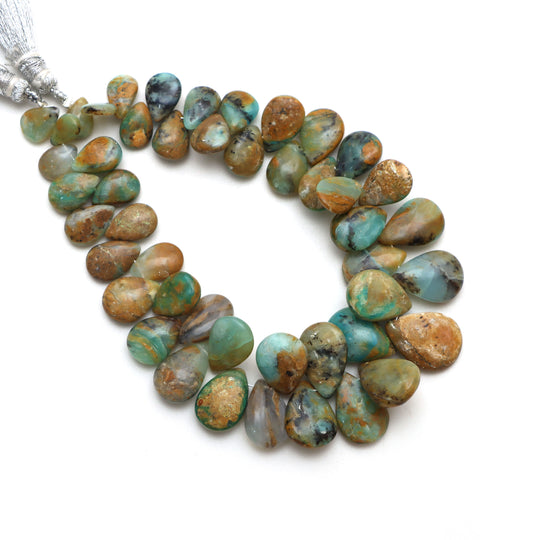 Peruvian Opal Smooth Pear Beads, 5.5x8.5mm to 12x16.5 mm , Peruvian Opal Jewelry Making Beads, 8 Inches Full Strand, Price Per Strand