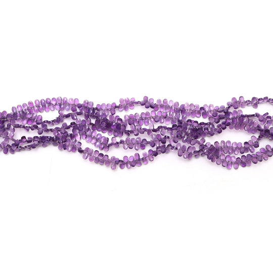 Amethyst Faceted Pears Beads, 3x5 mm , Purple Amethyst, Amethyst Jewelry Making Beads, 8 Inches Full Strand, Price Per Strand