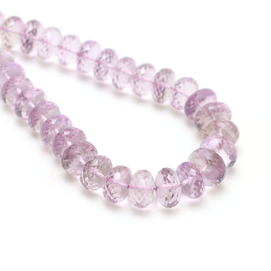 9.5 mm To 12 mm Brazilian Amethyst Faceted Rondelle Beads