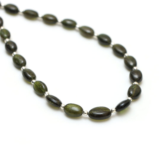 Green Tourmaline Smooth Oval Beads, 4x5 mm To 7x11 mm, Green Tourmaline Jewelry Making Beads, 23 Inches Full Strand, Price Per Strand