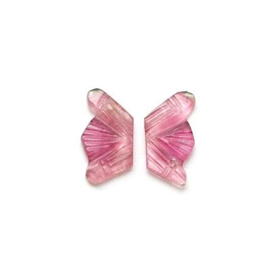 Natural Tourmaline Wings Carving Loose Gemstone, 8x16 mm, Tourmaline Jewelry Making Gemstone, Pair ( 2 Pieces )