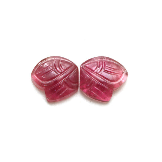 Natural Tourmaline Wings Carving Loose Gemstone, 11x12 mm, Tourmaline Jewelry Making Gemstone, Pair ( 2 Pieces )