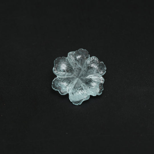 Natural Aquamarine Flower Carving Loose Gemstone, 21x21 mm, Aquamarine Flower, Aquamarine Carving Jewelry Making Gemstone, 1 Piece