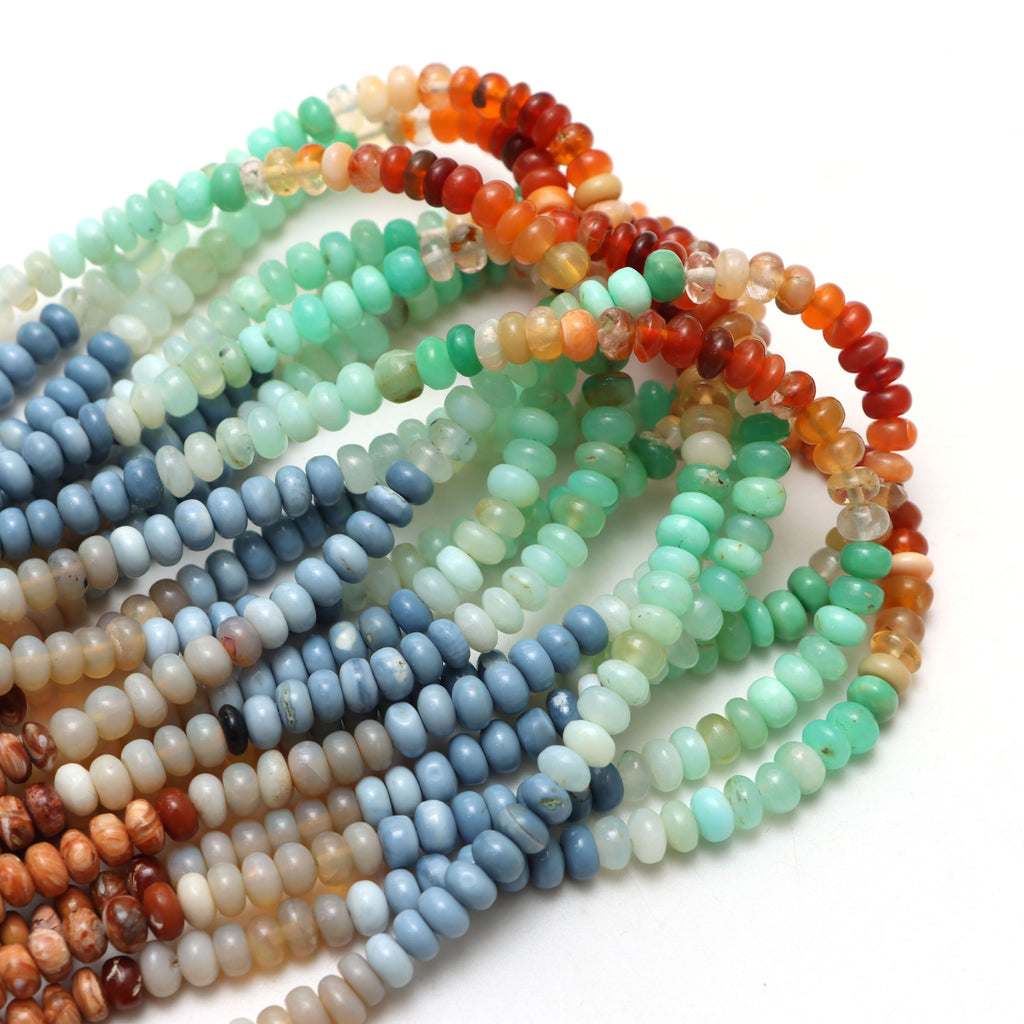 Multi Opal Smooth Rondelle Beads