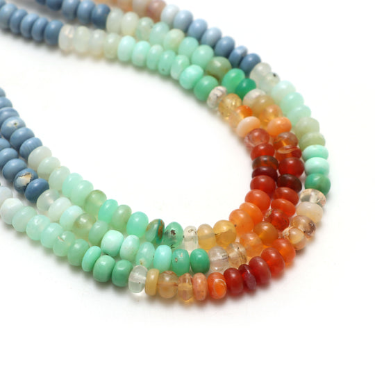Multi Opal Smooth Rondelle Beads, 6 mm, Multi Opal Beads, Opal Rondelle Beads, 18 Inches Full Strand, Price Per Strand