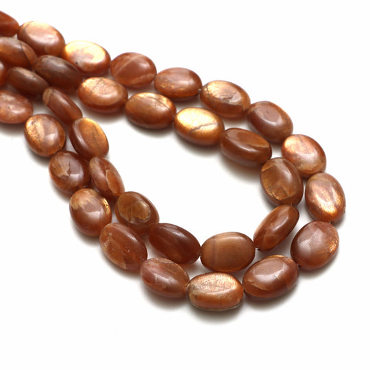 Moonstone Smooth Oval Beads, 10x14 mm To 12x16.5 mm, Moonstone Jewelry Making Beads, 18 Inches Full Strand, Price Per Strand