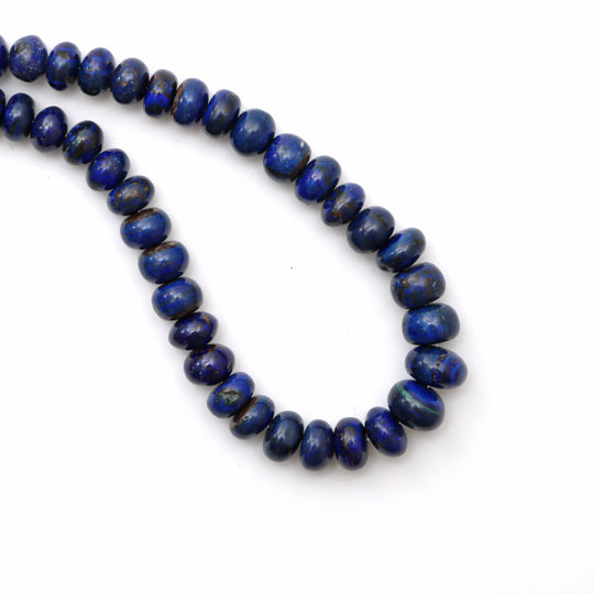 6mm to 11mm Azurite Smooth Rondelle Shape Beads