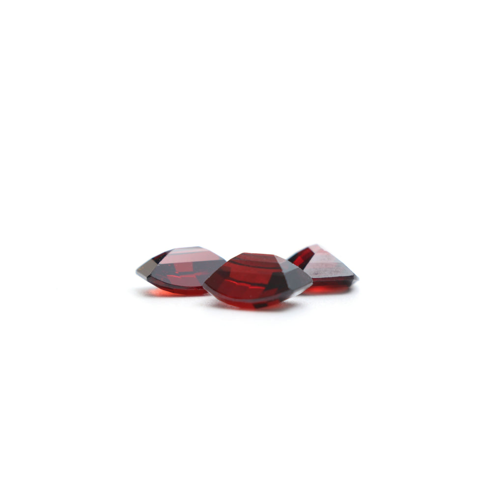 Natural Garnet Faceted Rectangle Loose Gemstone, 8x10 mm, Garnet Faceted Jewelry Making Gemstone, Set of 3 Pieces - National Facets, Gemstone Manufacturer, Natural Gemstones, Gemstone Beads