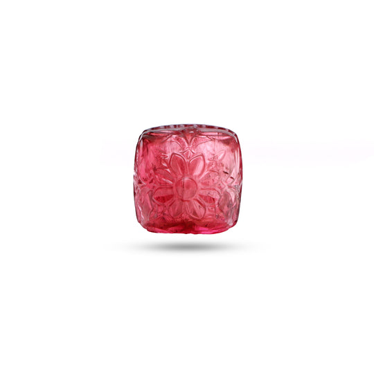 Natural Tourmaline Cushion Carving Loose Gemstone, 15.5x15.5 mm, Tourmaline Jewelry Making Gemstone, 1 Piece