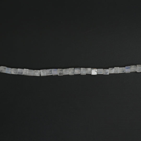 Rainbow Moonstone Smooth Cube Beads, 4.5 mm to 5 mm, Moonstone Jewelry Making Beads, 14.5 Inches Full Strand, Price Per Strand