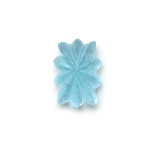 Swiss Blue Topaz Rectangle Carving Gemstone, 15x21 mm, Blue Topaz Jewelry Making Gemstone, 1 Piece