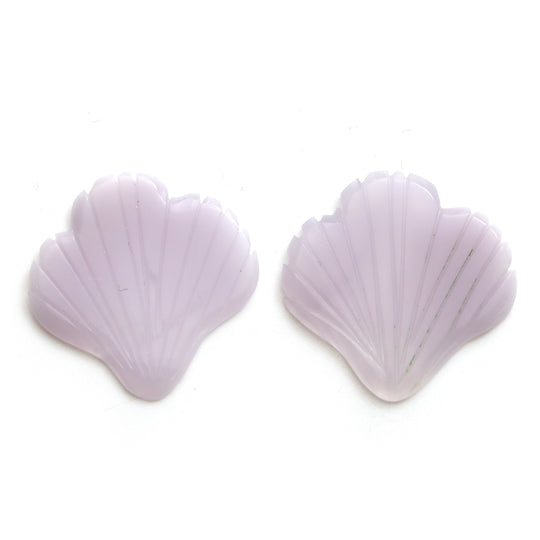 Natural Yttrium Fluorite Leaf Carving Loose Gemstone, 24x24 mm, Yttrium Fluorite Carving Jewelry Making Gemstone, Pair ( 2 Pieces )